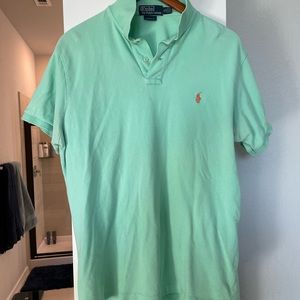 Ralph Lauren Polo Custom Fit Mesh Polo Large Light Green